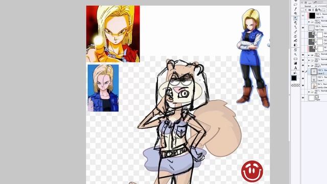 Sandy X Android 18 || Spongebob Cross DBZ || Nickelodeon || Drawing || Cartoon || Anime смотреть онлайн