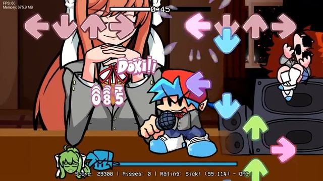 Friday Night Funkin - Monika Pixel week but unpixelated Monika Sings it смотреть онлайн