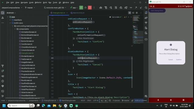 How to Create Alert Dialog & Custom Dialog in Jetpack Compose | Android Studio Tutorial смотреть онлайн