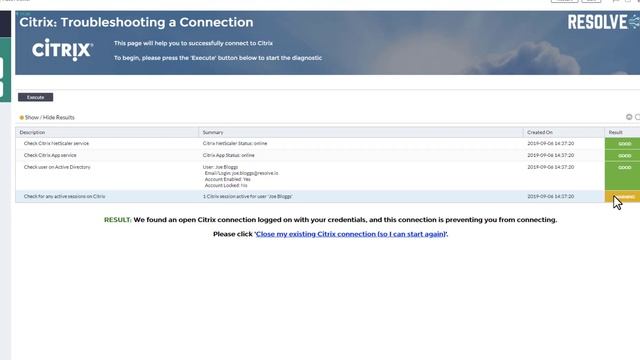 Resolve Actions - Service Desk: Citrix Self-Service Troubleshooting смотреть онлайн