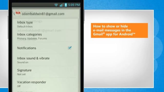 How to show or hide e-mail messages in the Gmail® app for Android™ :Tutorial смотреть онлайн