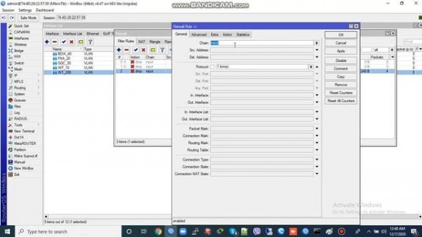 Mikrotik Firewall Filter Rule(Input)_02 ICMP Drop