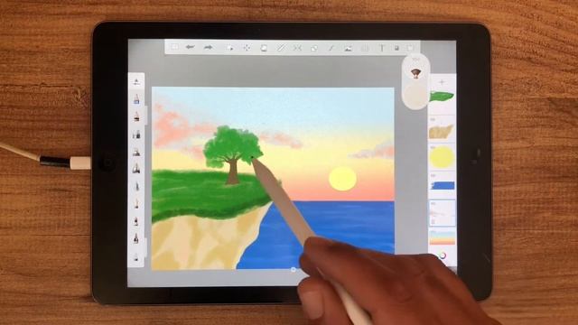 Landscape drawing tutorial with Autodesk Sketchbook смотреть онлайн