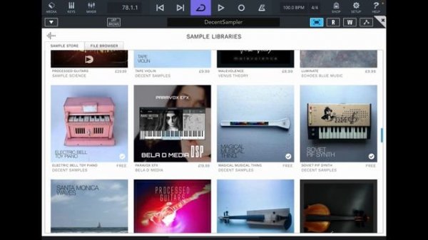 Decent Sampler - Playing ALL The FREE Instruments - Demoed in Cubasis 3 for the iPad