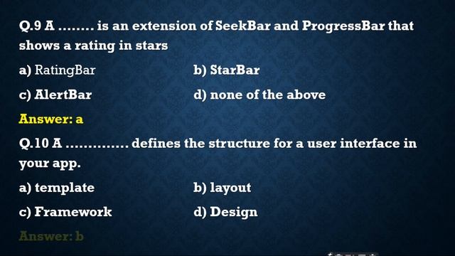 MCQs on Mobile Technology Android UI Design part1 смотреть онлайн