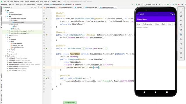 Create Joke App in Android Studio With Free Rest API | Part - 3 | Highlight Item in RecyclerView смотреть онлайн