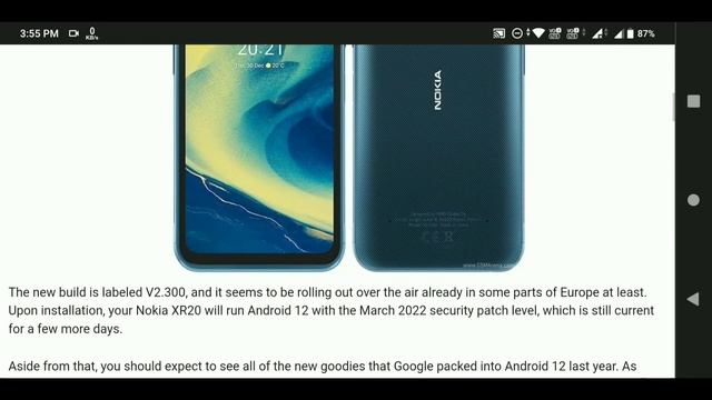 Nokia XR20 Android 12 update 🔥🔥🔥 смотреть онлайн