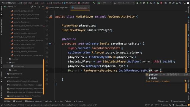 27 - How to make media player app using ExoPlayer смотреть онлайн