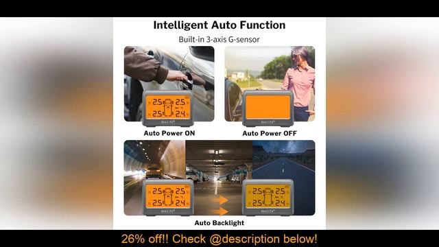 Best Deelife Tire Pressure Monitoring TPMS Sensor Car Solar TMPS System with 0-8 Bar Digital Gauge смотреть онлайн