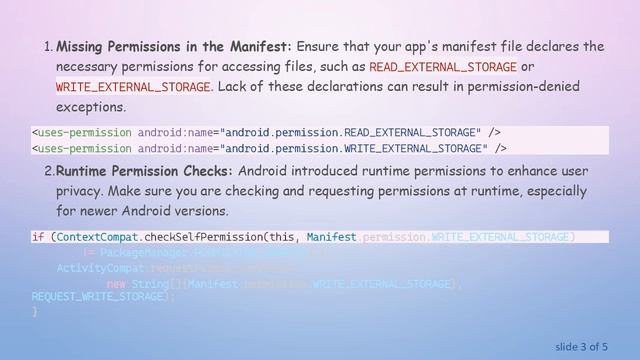 Understanding Android Exception: java.io.IOException: open failed: EACCES (Permission denied) смотреть онлайн