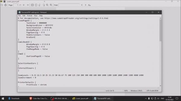 How to change Sumatra PDF Background Color