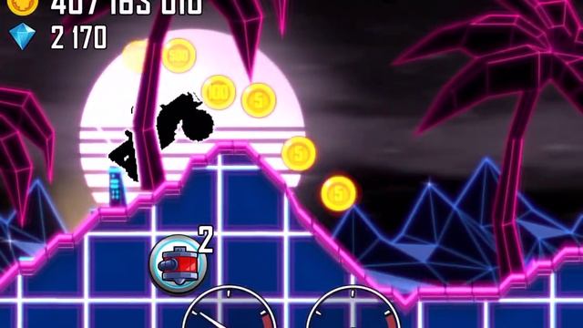 Hill Climb Racing - Neon 1692m In Super Hill Climber With Music