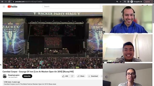 A&H FIRST TIME EVER Reacting to Cannibal Corpse смотреть онлайн