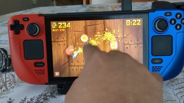 Fruit Ninja - Android Waydroid Mobile Gaming on SteamOS Steam Deck OLED LCD смотреть онлайн