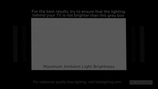 Reference for Maximum Ambient Light (Bias Lighting) Pattern