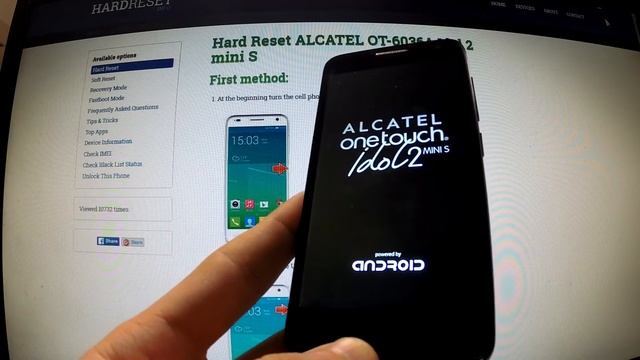 Hard Reset Alcatel Idol 2 Mini S - factory reset by Android settings смотреть онлайн