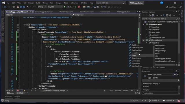 Create WPF Toggle Button | WPF Custom Control from scratch смотреть онлайн
