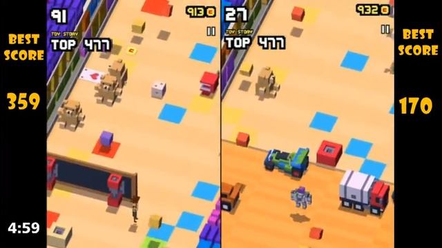 Woody vs Buzz - Who will get the Best Score - Disney Crossy Road Game смотреть онлайн