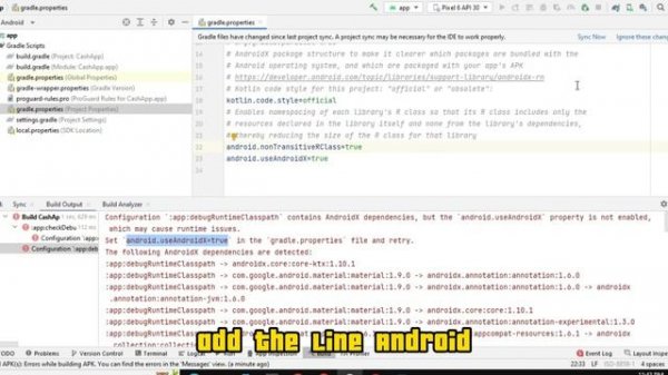 Fixed could not resolve all files for configuration ':app:debugRuntimeClasspath'' Contains Android