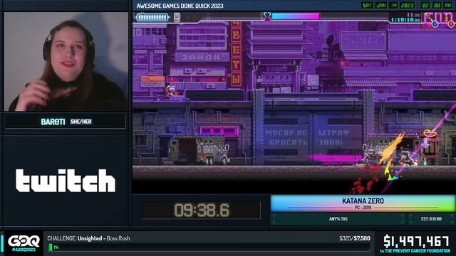 Katana Zero TAS by Bar0ti in 13:36 - Awesome Games Done Quick 2023 смотреть онлайн