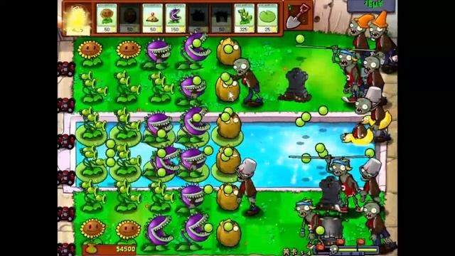 Plants vs Zombies (Hard Mode) // Levels 3-4 and 3-5 // BackLash смотреть онлайн
