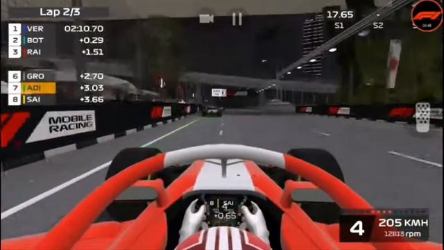 F1 Mobile Racing / Android / Grid Start / Singapore GP / Single Race смотреть онлайн