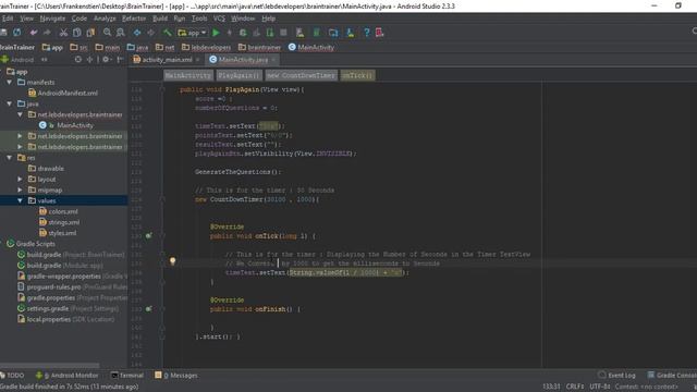 Brain Trainer Android App Project - Part 2 - Learn Android App Development with real examples смотреть онлайн