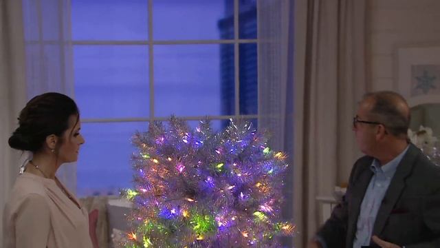 Santa's Best Sparkling LED Convertible 5'-7.5' Tree w/8 Functions on QVC смотреть онлайн