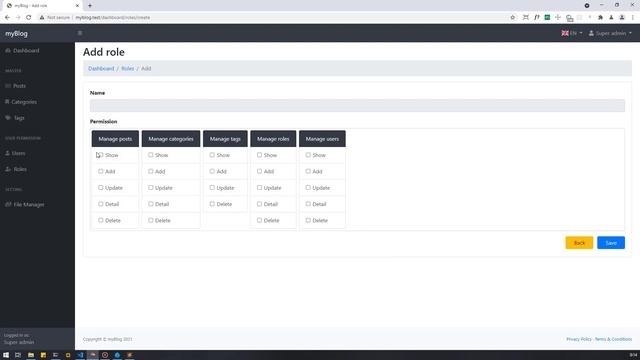 Tutorial Laravel 8 Blog CMS - Konfigurasi inputan role permission | Part 83 смотреть онлайн
