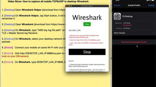 Capture all Mobile TCP&UDP and decrypt TLS to your Desktop Wireshark смотреть онлайн