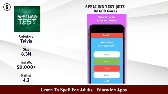 Top 10 Learn To Spell For Adults Android Apps смотреть онлайн