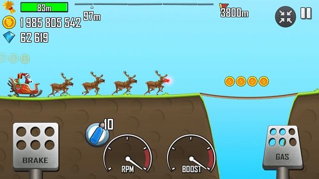 Hill Climb Racing - Sleigh Driving Gameplay Walkthrough Game Android смотреть онлайн