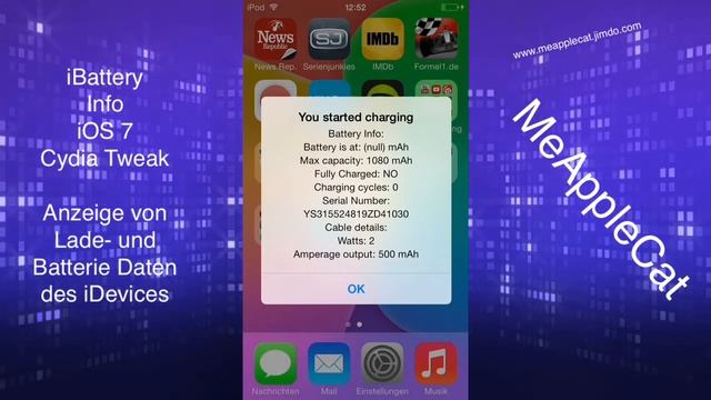 iBattery Info - Cydia Tweak - Informationen über den Akku angezeigt bekommen - iPhone & Co. смотреть онлайн