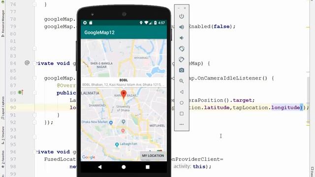 59. Android Tutorial: part 6: Google Map - tap on location and get address смотреть онлайн