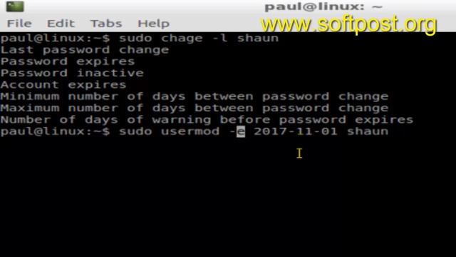 How to set the user account expiry date in BASH shell terminal смотреть онлайн