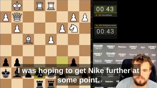 Magnus Carlsen 97% accuracy in a bullet game against Hans Neimann смотреть онлайн