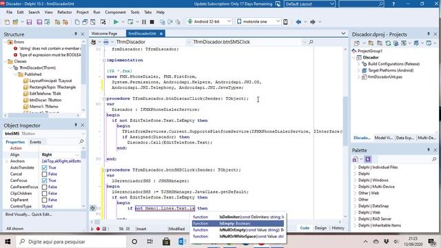 Enviando SMS diretamente de sua aplicação Delphi Android. смотреть онлайн