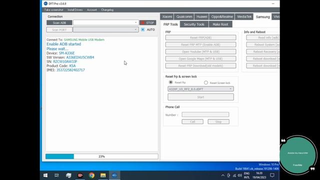 Samsung A33 5G SM-A336E Reset FRP By DFT Pro смотреть онлайн