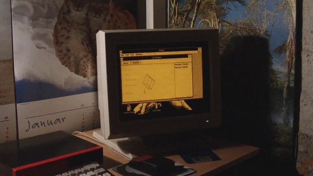 Win3D on an amber monochrome monitor [Win 3.0] смотреть онлайн