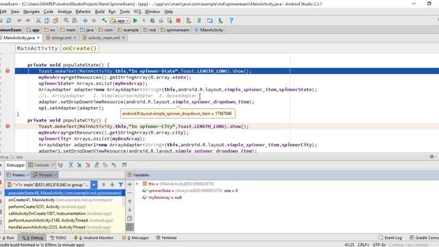 Spinner in Android using ArrayAdapter смотреть онлайн