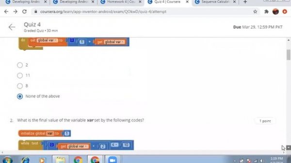Coursera || Developing Android Apps with App Inventor || Week 4 || Complete || Quiz || Answers