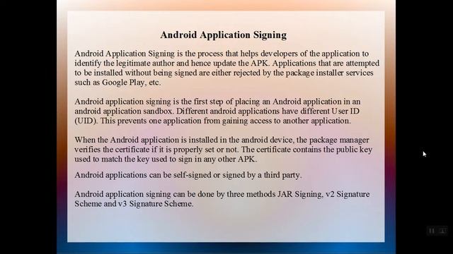 Basic of Android APK Sandboxing & Signing смотреть онлайн