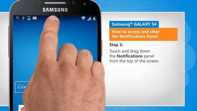 Access and clear the Notifications Panel in Samsung® GALAXY S4 смотреть онлайн