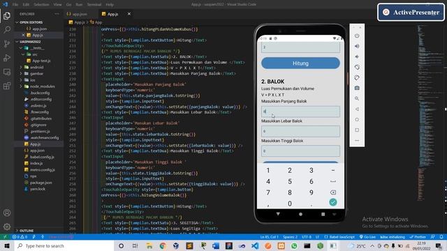 Aplikasi Formulir Pendaftaran dan Luas Bangun Ruang Menggunakan React Native смотреть онлайн