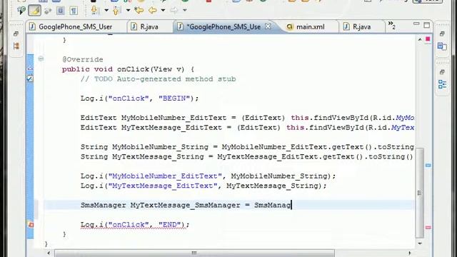 Android 2.x SDK --- SmsManager.sendTextMessage() смотреть онлайн
