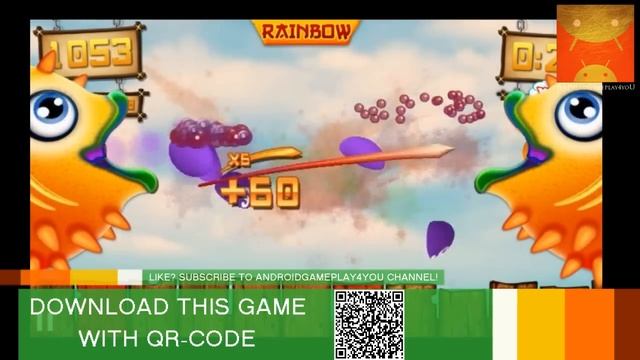 Fruit Ninja vs Skittles Android Game Gameplay [Game For Kids] смотреть онлайн