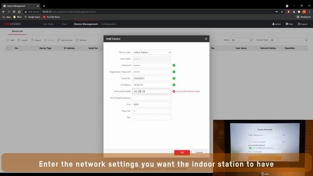 How to add single indoor station to the door station using device management on WEB Audio смотреть онлайн