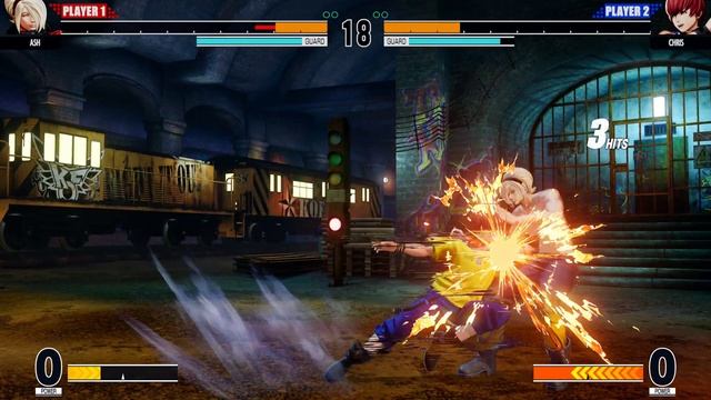 KOF XV | Ash (Shirtless mod) 💥 Chris (National color mod) | CPU vs CPU AI vs AI смотреть онлайн