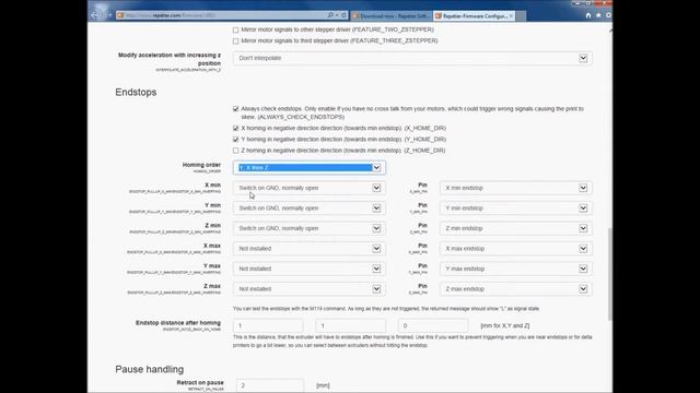 Repetier 0 92 8 Firmware Configration