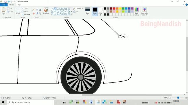 How to draw BENTLEY SUV on Computer using Ms Paint | Car Drawing Tutorial. смотреть онлайн